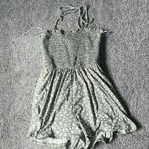 Urban Outfitters, green floral halter romper size small